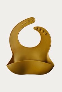 Clothing: Silicone Baby Bib - Mustard