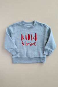 Kind & Brave Crew Sweatshirt - Grey