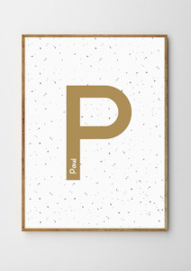 Personalised Spotty Monogram - Mustard