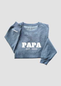 Clothing: Personalised PAPA Sweatshirt - Grey