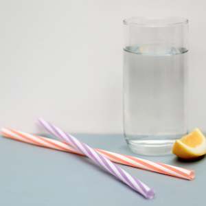 Little Giants Stripey Silicone Straws