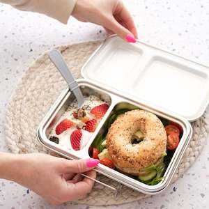 Internet only: Nestling Stainless Steel Duo Lunchbox