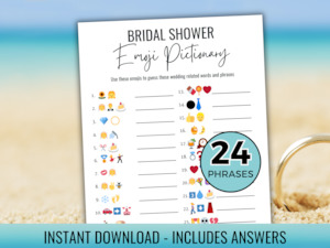 Products: Bridal Shower Emoji Pictionary