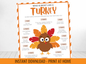 Who is Most Like a Turkey Game