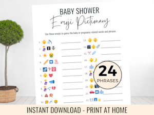 Products: Baby Shower Emoji Pictionary