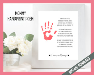 Mothers Day: Mom/Mommy Handprint Poem