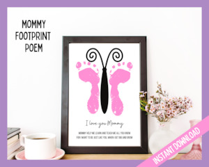 Mothers Day: Mom/Mommy Footprint Poem