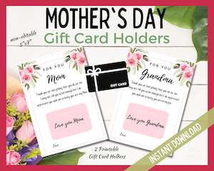 Mother's Day Gift Card Holder - For Grandma too