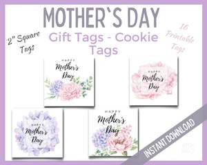 Mother's Day Cookie Tags - Square