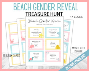 Beach Gender Reveal Treasure hunt