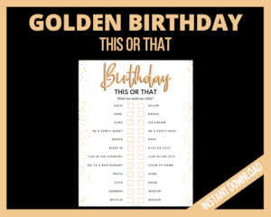 Birthday: This or That - Golden