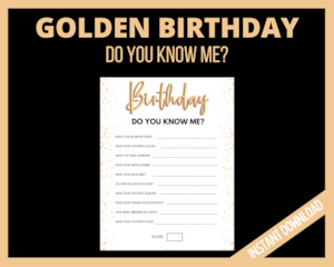 Do You Know Me Birthday Quiz - Gold