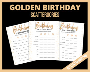 Golden Birthday Scattergories