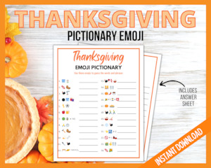 Birthday: Thanksgiving Emoji Pictionary