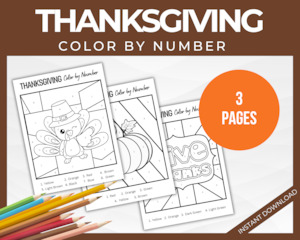 Thanksgiving Color By Number