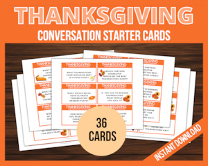 Thanksgiving Conversation Starter Cards