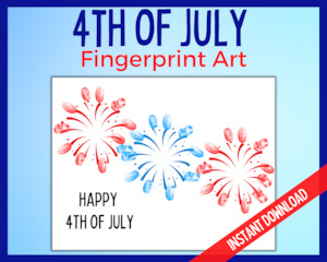 4th July Firecracker Fingerprint Art