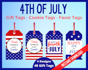 4th July: Fourth July Gift Tags