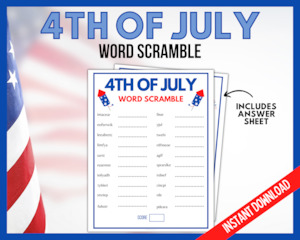 4th July Word Scramble