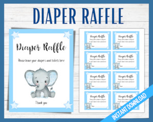 Diaper Raffle - Blue Elephant