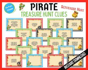 Pirate Indoor Birthday Treasure Hunt Clues