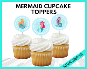 Mermaid: Mermaid Cupcake Toppers