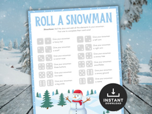 All Printables: Roll a Snowman Game