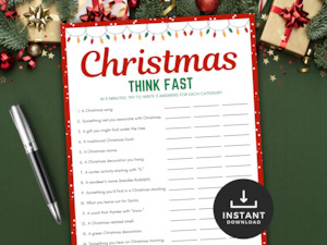 All Printables: Christmas Think Fast