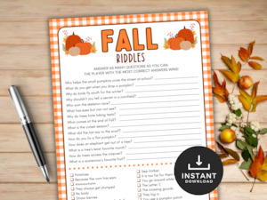 All Printables: Fall Riddles