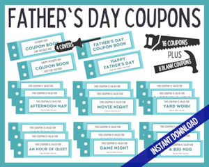 Fathers Day Coupons - Blue