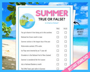 Summer True or False Quiz