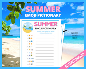 Seasonal: Summer Emoji Pictionary