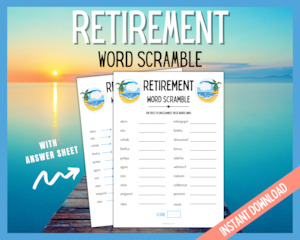 Retirement Word Scramble