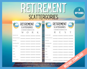 Retirement Scattergories Game