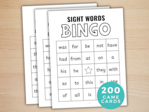 Sight Words Bingo