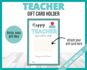 Teacher Appreciation Gift Card Holder