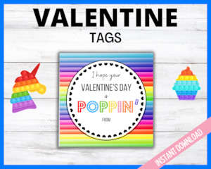 Rainbow Valentines Poppin Gift Tags