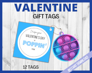 Valentine's Blue Poppin Gift Tags