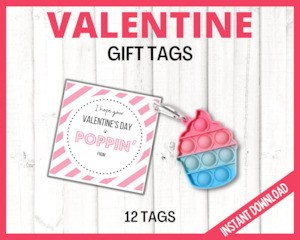 Valentine's Gift Tags - Pink Striped