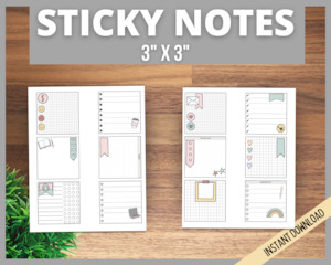 12 Printable Sticky Notes