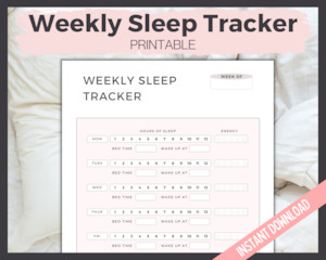 Planners And Calendars: Weekly Sleep Tracker