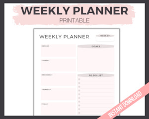 Planners And Calendars: Weekly Planner - EDITABLE