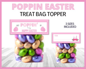 Poppin By Easter Treat Bag Topper - Pink