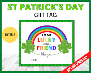 Editable St Patrick's Day Gift Tags