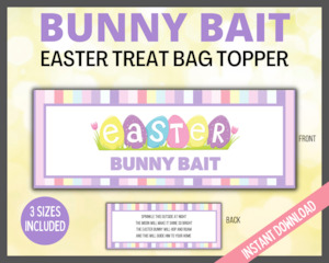 Gift Tags Cookie Tags: Bunny Bait Easter Treat Bag Topper