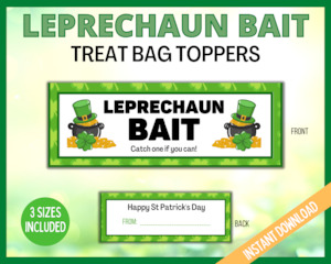 Leprechaun Bait Treat Bag Topper