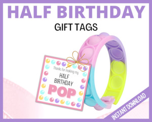 Half Birthday Gift Tag - Pink