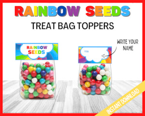 Rainbow Seeds Treat Bag Topper