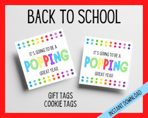 Back To School Gift Tags: Popping Great Year Tag