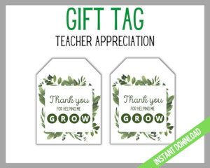 Teacher Thank You Gift Tag